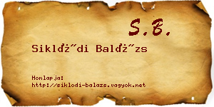 Siklódi Balázs névjegykártya
